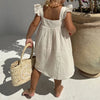 Neutrals Dress with Ruffled Straps