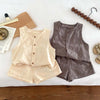 Linen Vest & Shorts Set