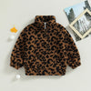 Leopard Fleece Half Zip Sweatshirt